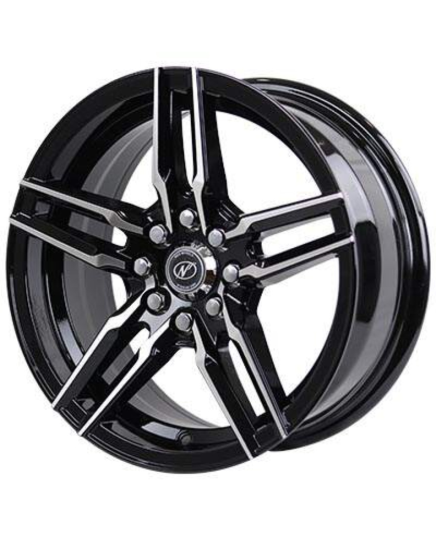 Drone in Black Machined finish. The Size of alloy wheel is 15x6.5 inch and the PCD is 8x100/108(SET OF 4)